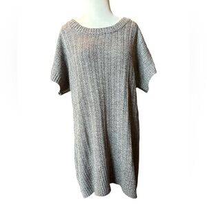 AGB Textured Knit Sweater in Brown & White